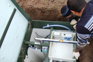 Монтаж автономной канализации Топас 5 принудительный, Рощино Парк