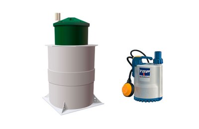 Каким насосом комплектуется септик с принудительным выбросом?