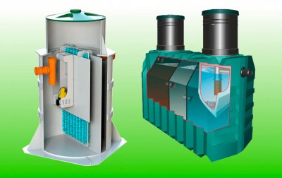 Количество камер и объем различных септиков