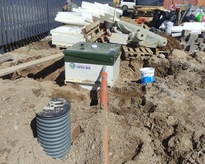 Монтаж автономной канализации Топас 5 принудительный, КП Акватория