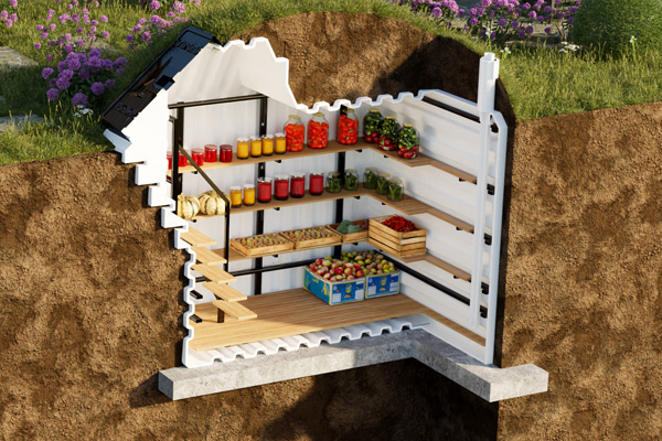 Организация эффективного хранения в пластиковом погребе